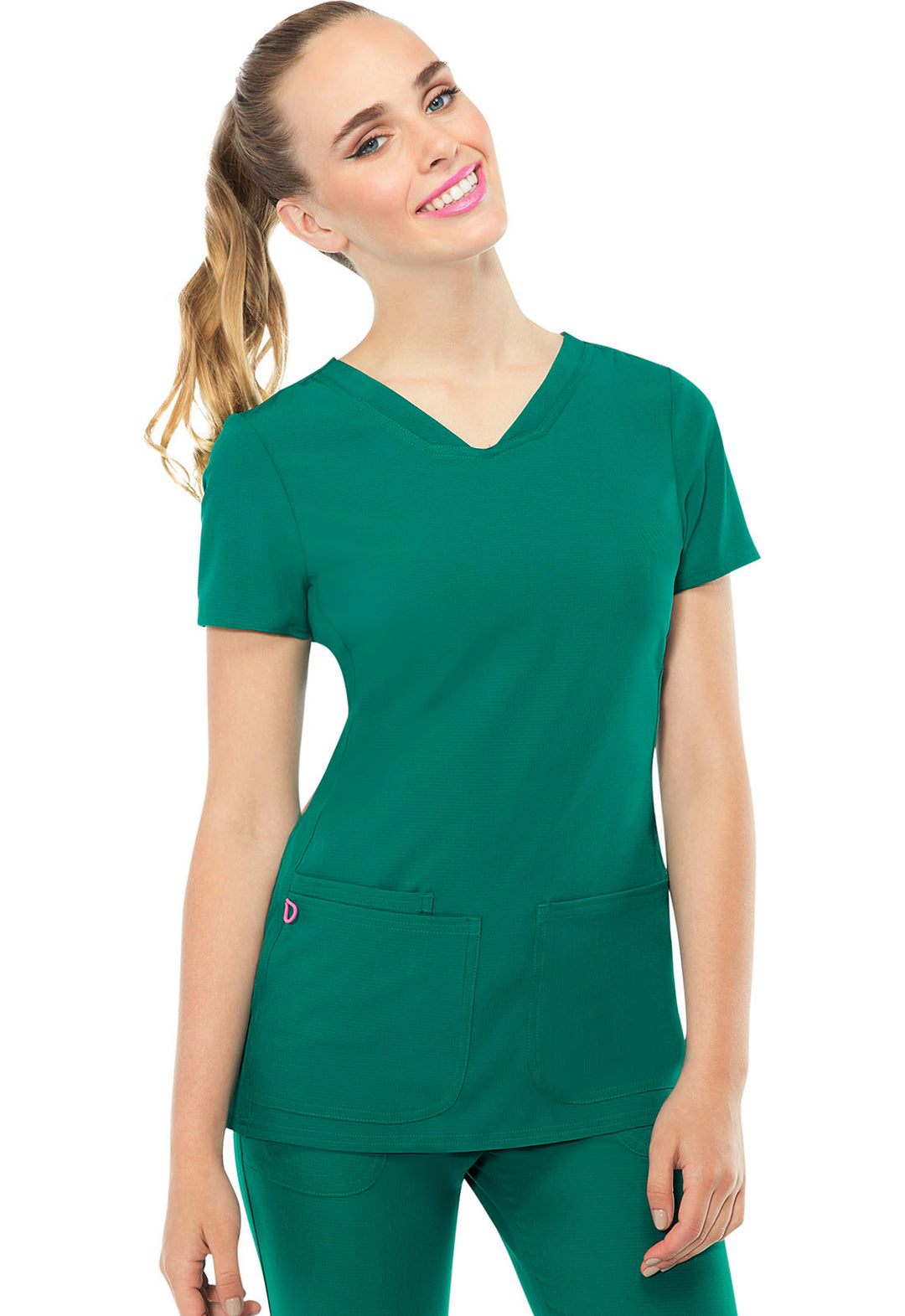 Women's Shaped V-Neck Top - Hunter Green