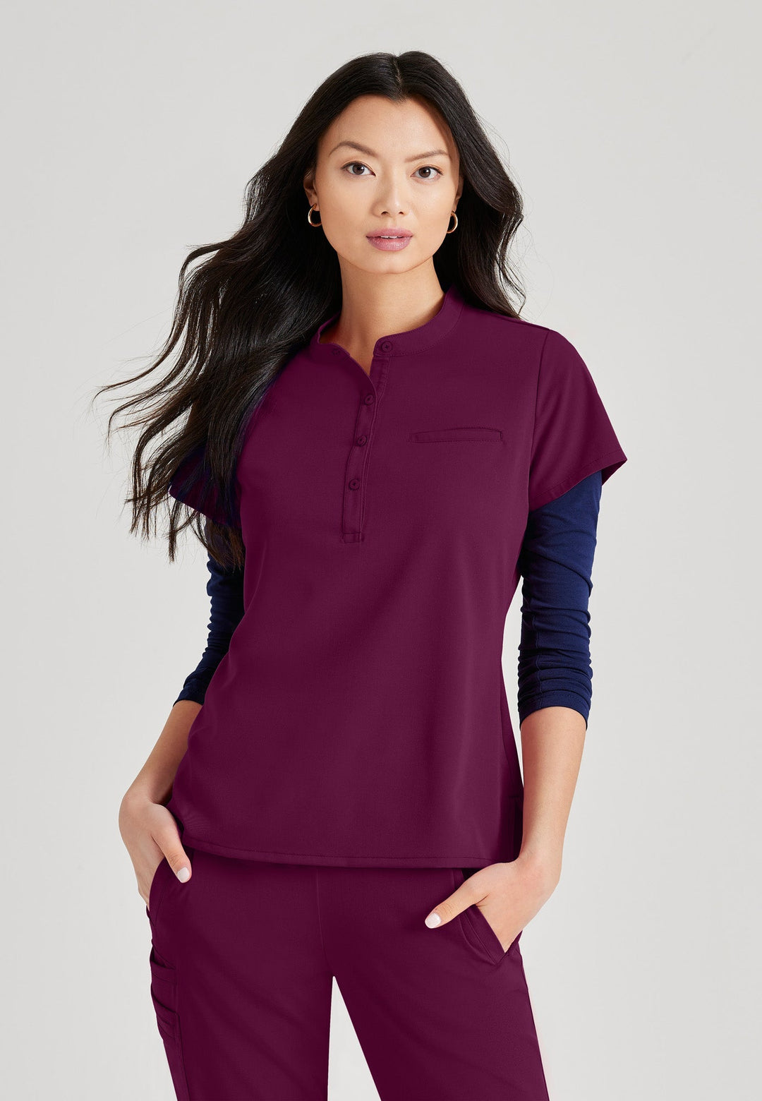Mission Top - Wine - Jen's Scrubs