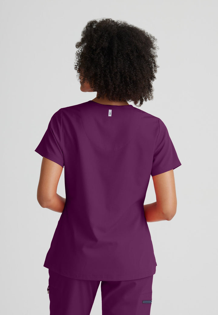 Bree Tuck-in Top - Wine - Jen's Scrubs