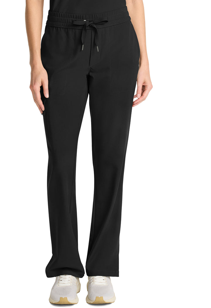 Women's Mid Rise Drawstring Straight Leg - Black