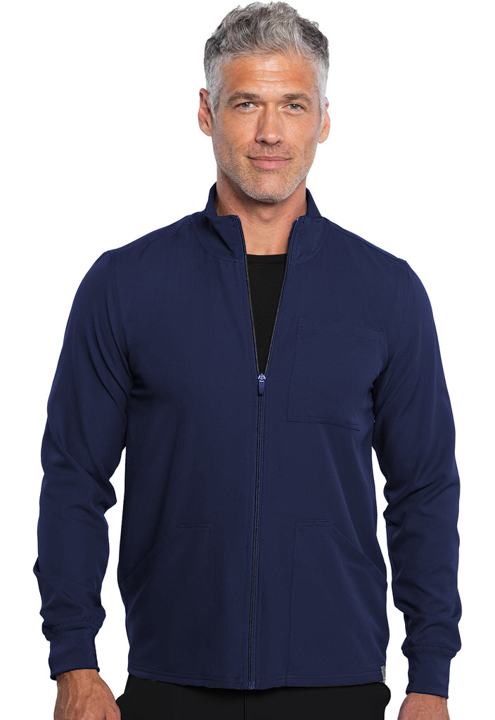 Men's Zip Front Jacket - Navy | Jen's Scrubs