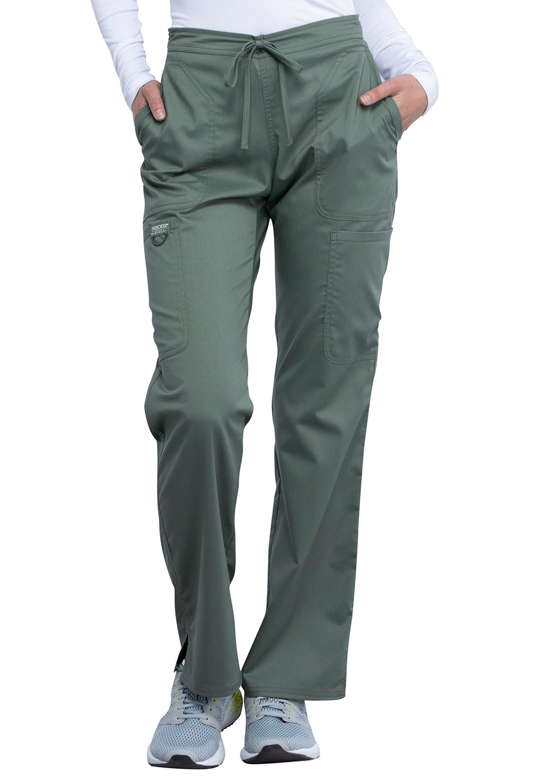 Women's Mid Rise Moderate Flare Drawstring Pant - Olive