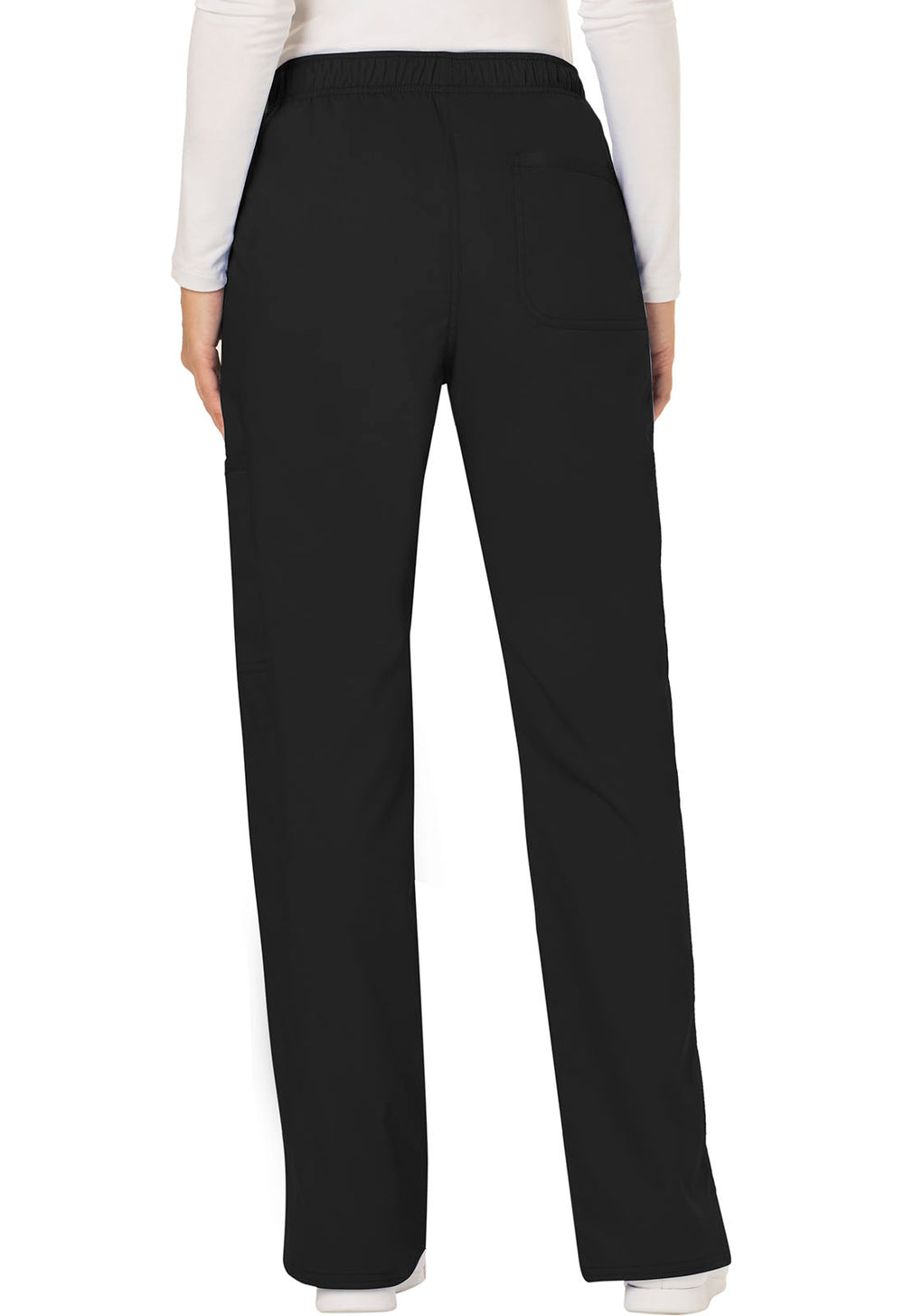 Women's Mid Rise Moderate Flare Drawstring Pant - Black