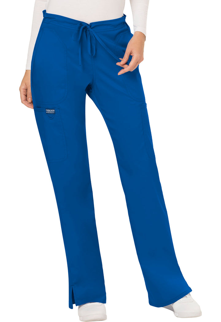 Women's Mid Rise Moderate Flare Drawstring Pant - Royal
