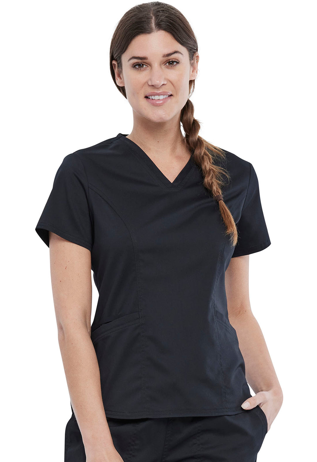 Women's V-Neck  Top - Black