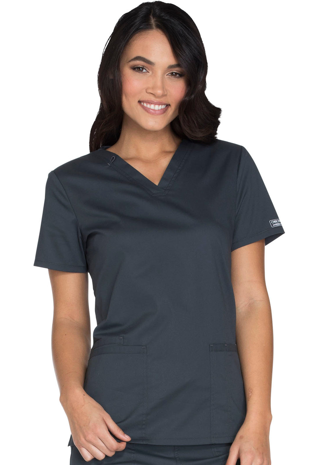 Women's V-Neck Top - Pewter