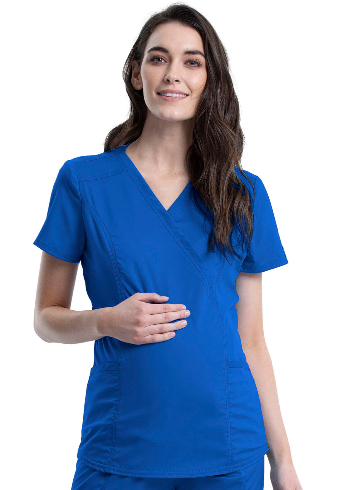 Women's Maternity Mock Wrap Top - Royal